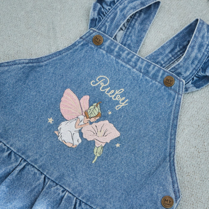 Personalised Flower Fairies™ Embroidered Denim Pinny Dress
