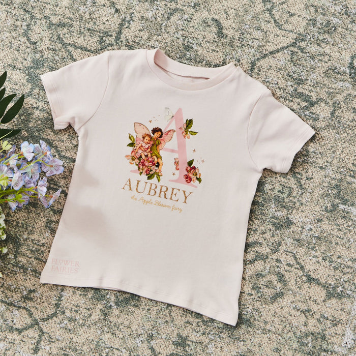 Personalised Flower Fairies Initial Pink T-Shirt