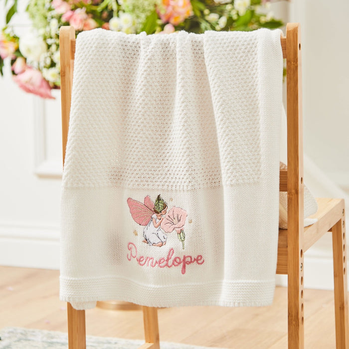 Personalised Flower Fairies™ Ivory Knitted Shawl