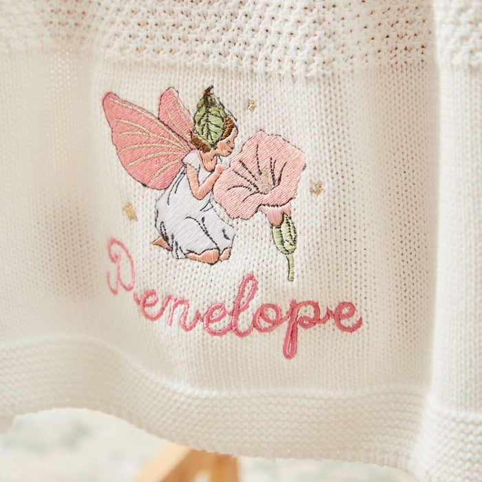 Personalised Flower Fairies™ Ivory Knitted Shawl