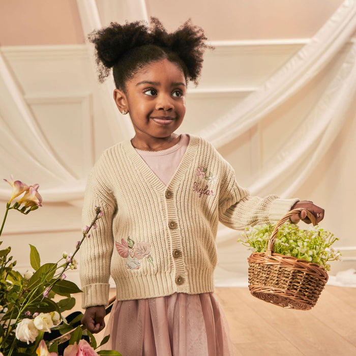 Personalised Flower Fairies™ Oatmeal Cardigan
