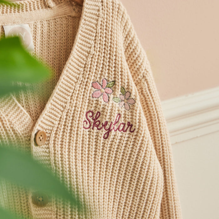 Personalised Flower Fairies™ Oatmeal Cardigan