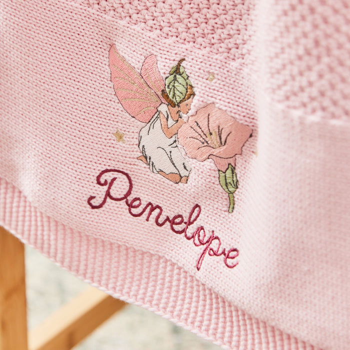 Personalised Flower Fairies™ Pink Knitted Shawl