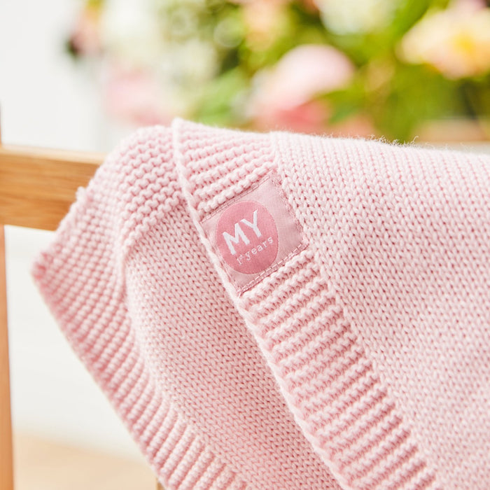 Personalised Flower Fairies™ Pink Knitted Shawl