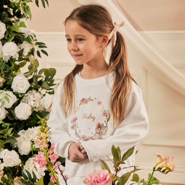 Personalised Flower Fairies™ Wreath Ecru Sweatshirt