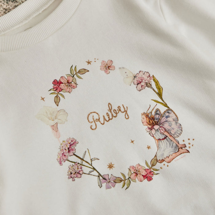 Personalised Flower Fairies™ Wreath Ecru Sweatshirt