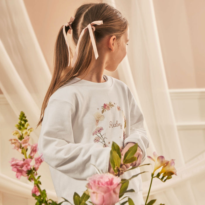 Personalised Flower Fairies™ Wreath Ecru Sweatshirt