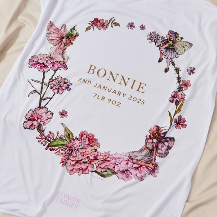 Personalised Flower Fairies™ Wreath Jersey Blanket