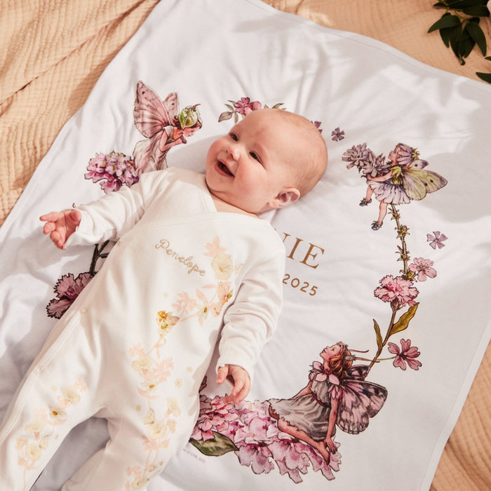 Personalised Flower Fairies™ Wreath Jersey Blanket