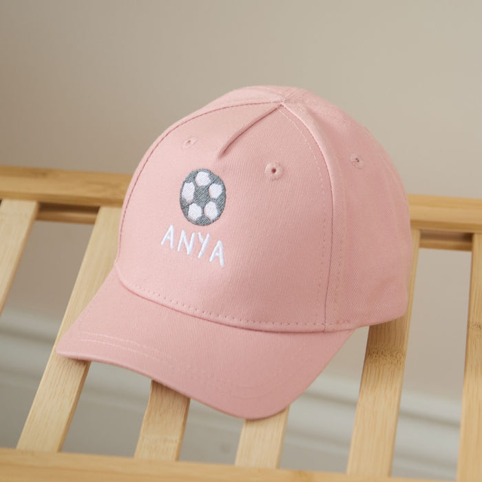 Personalised Football Pink Baseball Cap