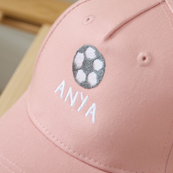 Personalised Football Pink Baseball Cap