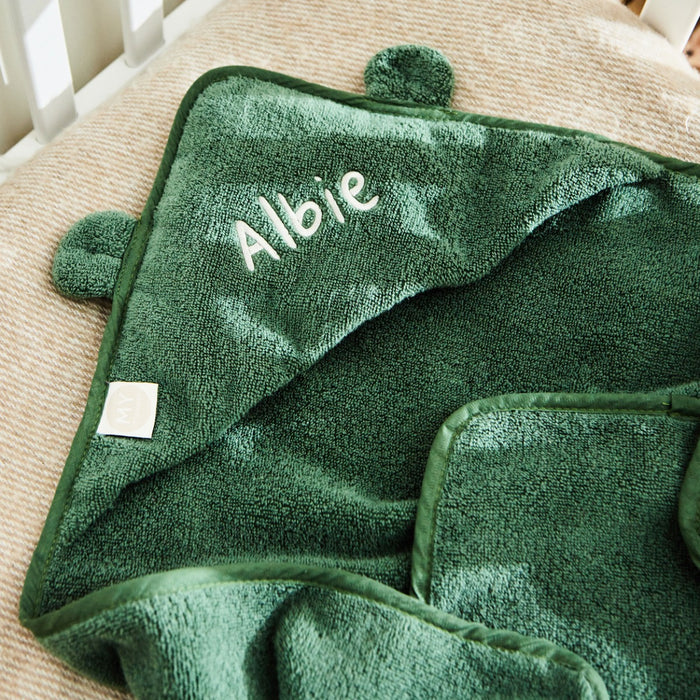 Personalised Forest Green Hooded Towel