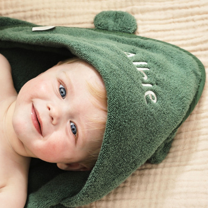 Personalised Forest Green Hooded Towel