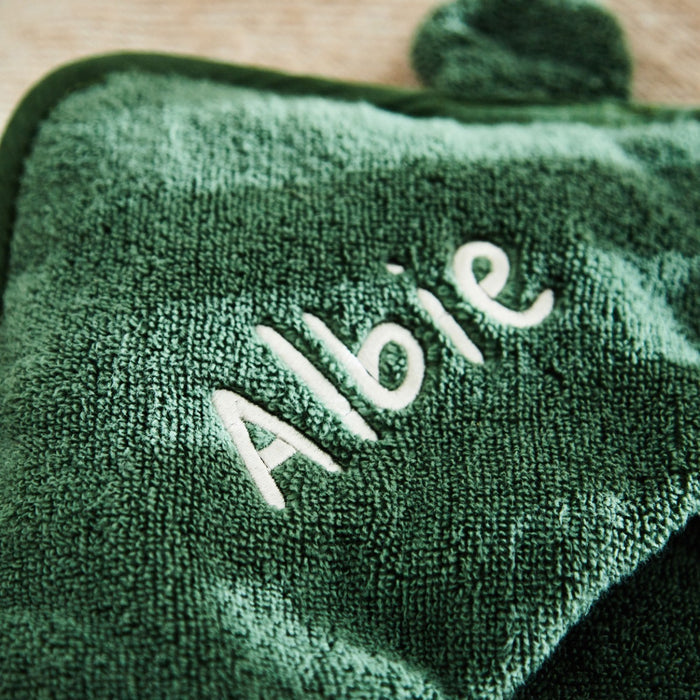 Personalised Forest Green Hooded Towel