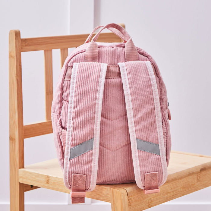 Personalised Frill Seekers Bow Pink Cord Mini Backpack