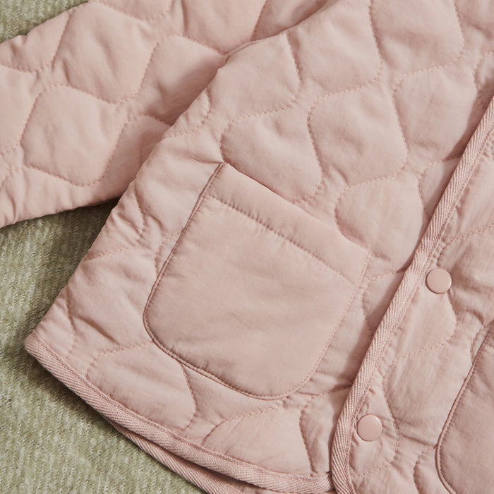 Personalised Front Name Pink Quilted Jacket