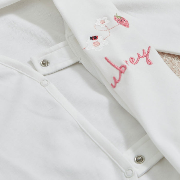 Personalised Fruit Floral Wrap Sleepsuit & Hat Baby Set