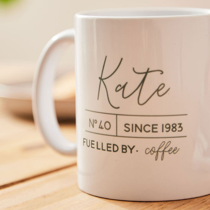 Personalised Fuelled by... Birthday Mug