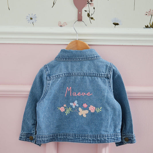 Personalised Garden Secrets Butterfly Denim Jacket
