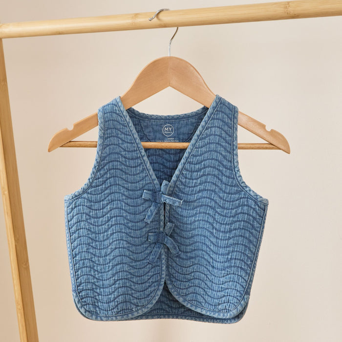 Personalised Garden Secrets Butterfly Quilted Denim Gilet