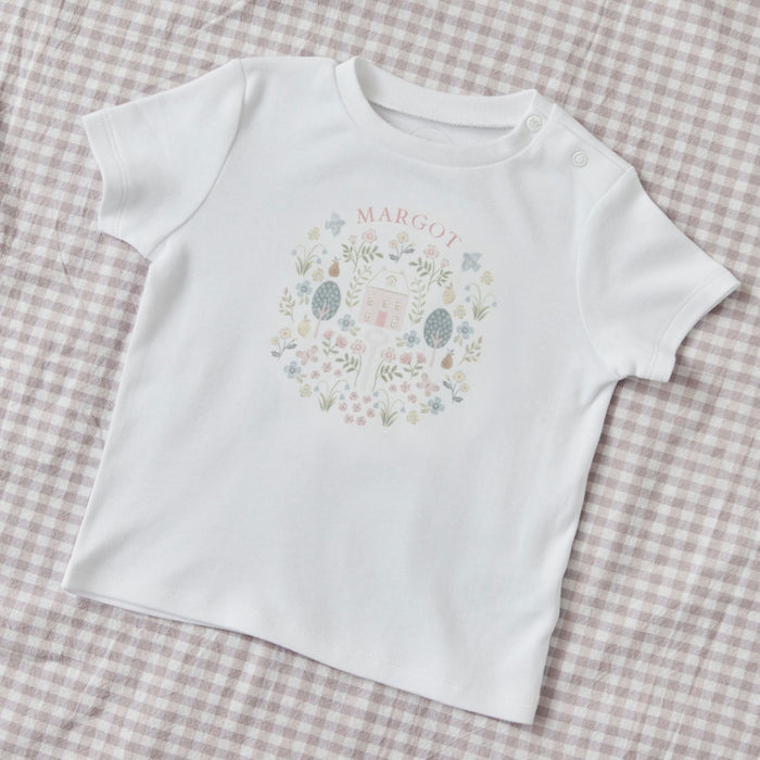 Personalised Garden Secrets Floral White T-Shirt