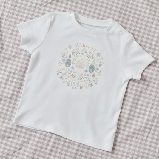 Personalised Garden Secrets Floral White T-Shirt
