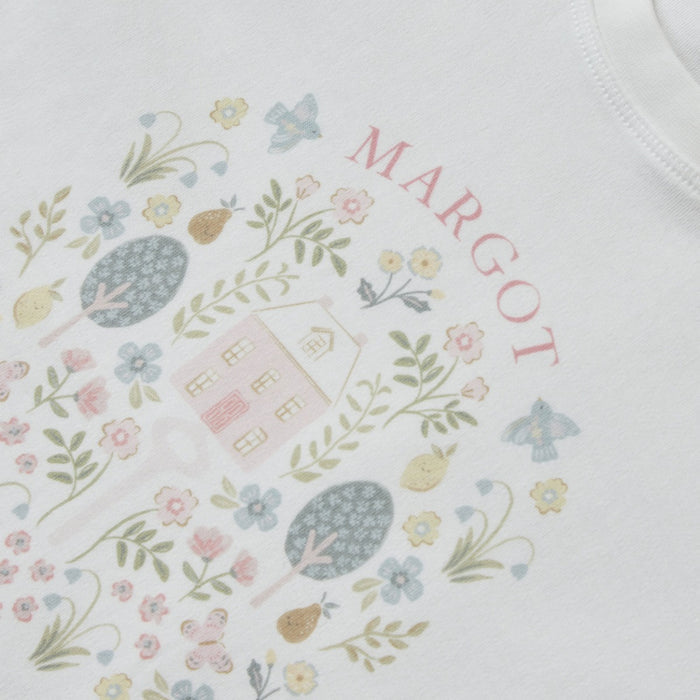 Personalised Garden Secrets Floral White T-Shirt