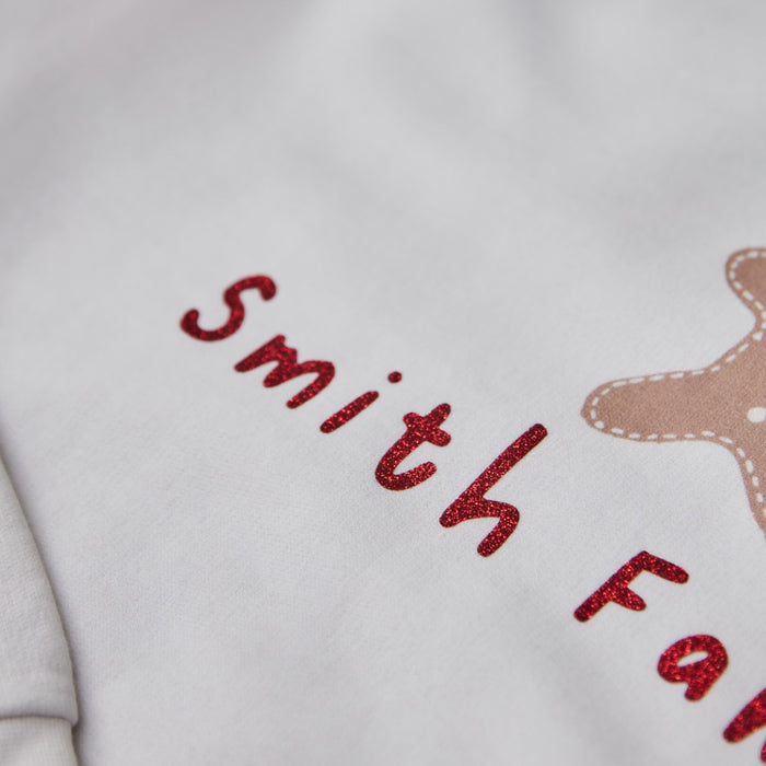 Personalised Gingerbread Family Ecru Adult Sweatshirt