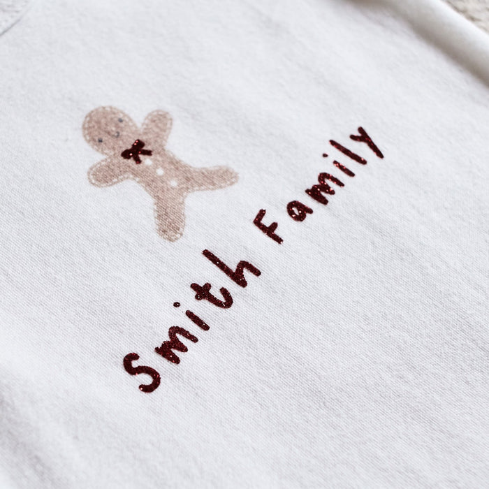 Personalised Gingerbread Family White Bodysuit