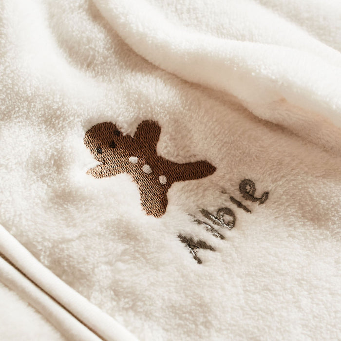 Personalised Gingerbread Ivory Fleece Onesie