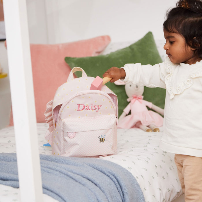 Personalised Gingham Floral Classic Mini Backpack