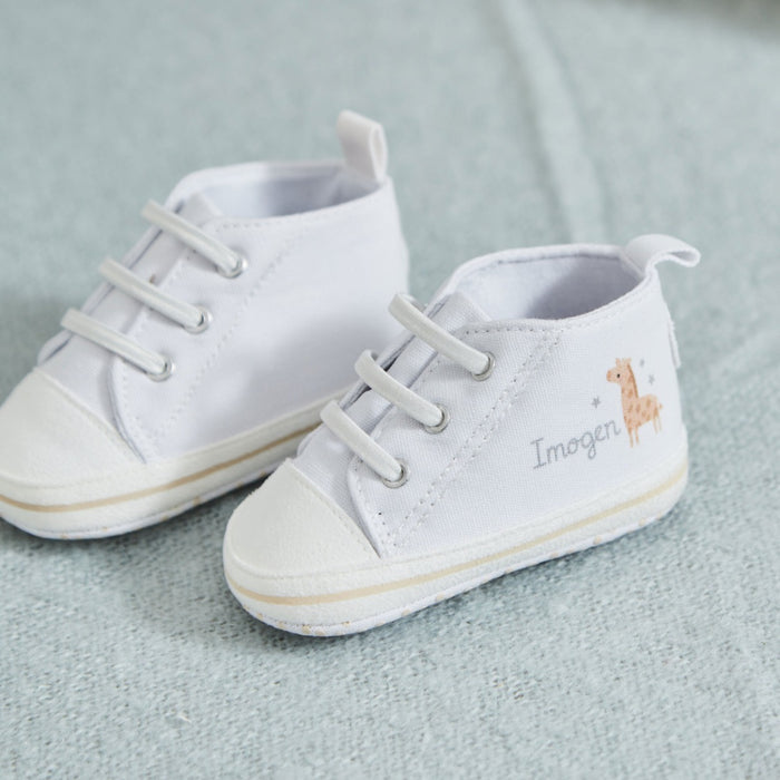 Personalised Giraffe Baby High Top Shoes