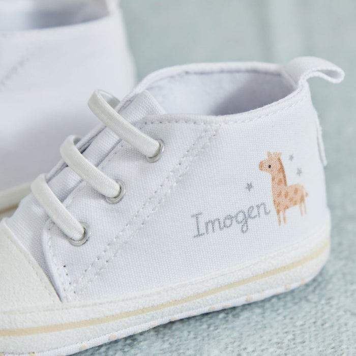 Personalised Giraffe Baby High Top Shoes