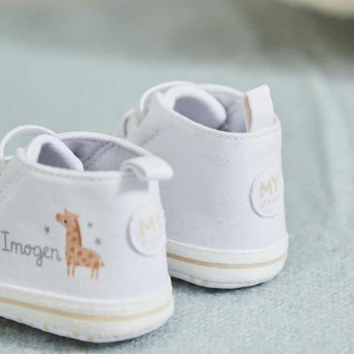 Personalised Giraffe Baby High Top Shoes