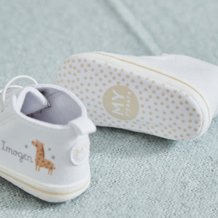 Personalised Giraffe Baby High Top Shoes
