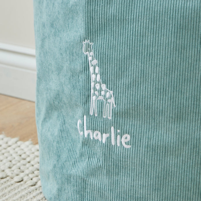 Personalised Giraffe Large Sage Storage Bag