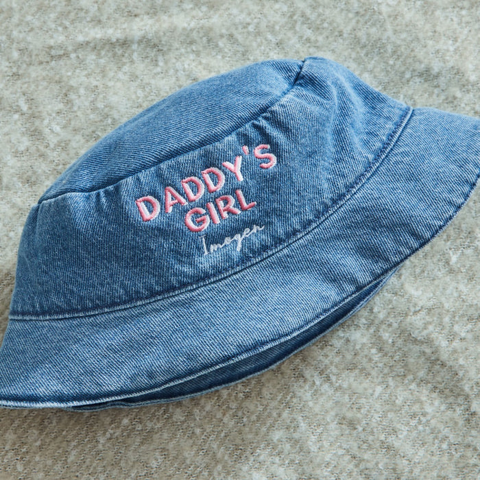 Personalised Girls' Family Denim Bucket Hat