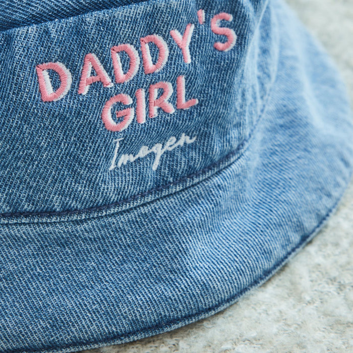 Personalised Girls' Family Denim Bucket Hat