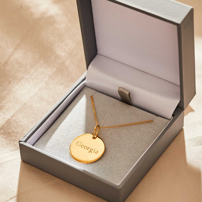 Personalised Gold-Plated Disc Necklace