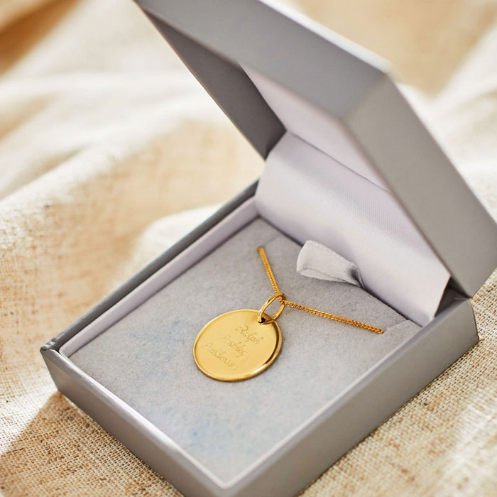 Personalised Gold Round Adults Necklace