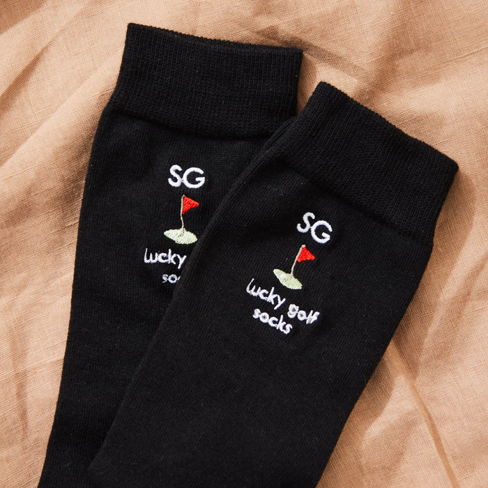 Personalised Golfer Black Socks by Made Yours