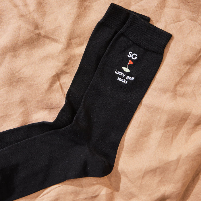Personalised Golfer Black Socks by Made Yours