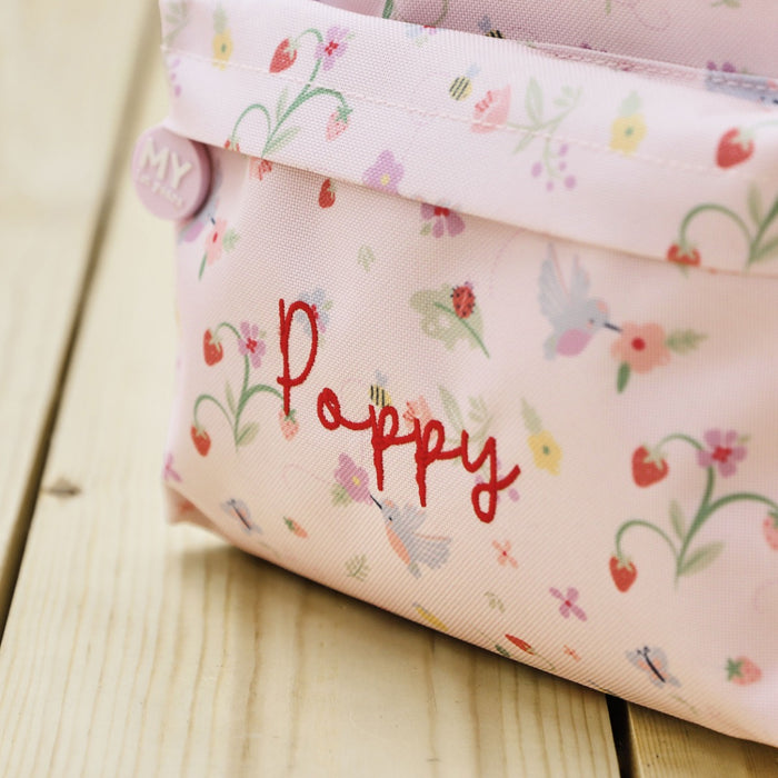 Personalised Grab Handle Fruit Print Mini Backpack