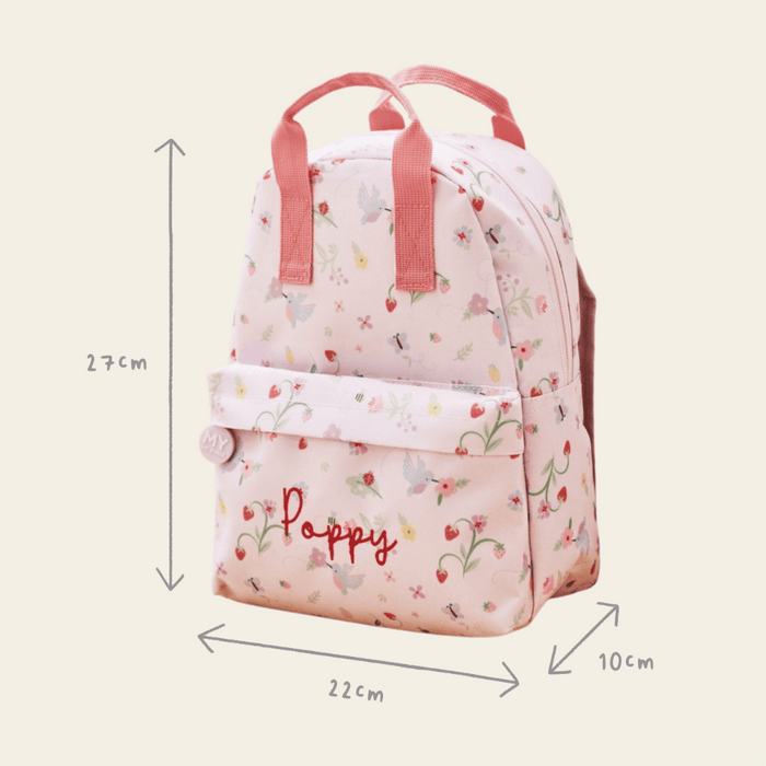 Personalised Grab Handle Fruit Print Mini Backpack