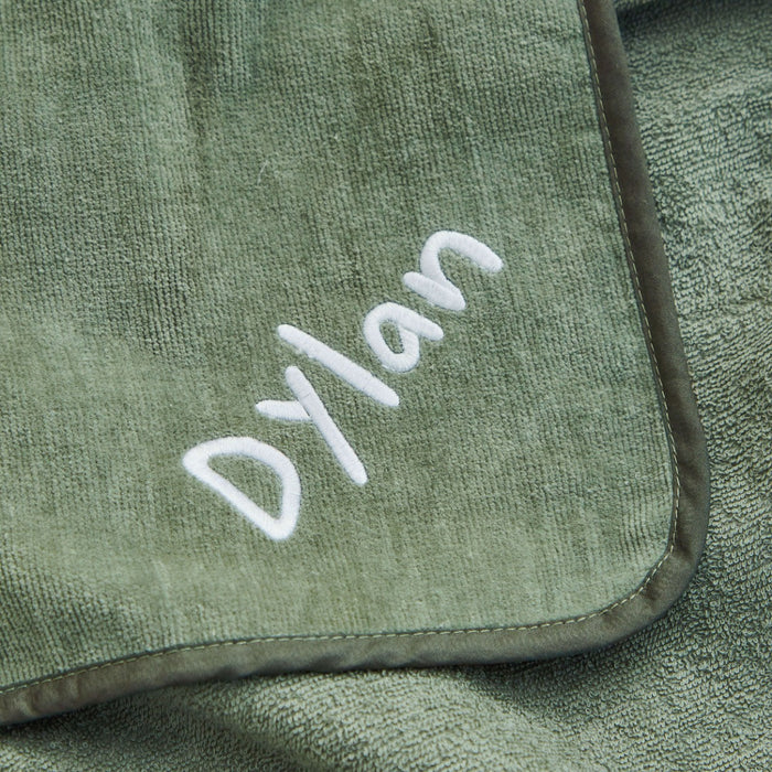 Personalised Green Dinosaur Hooded Towel