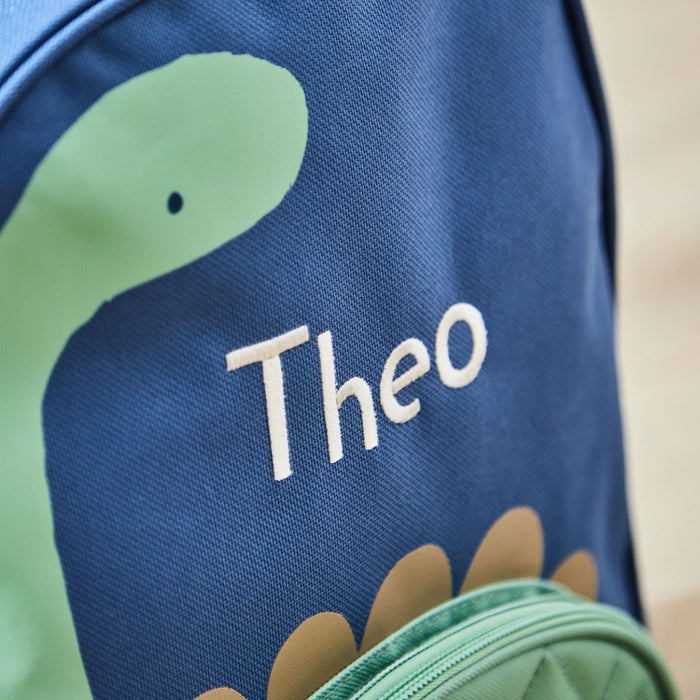 Personalised Green Dinosaur Medium Backpack
