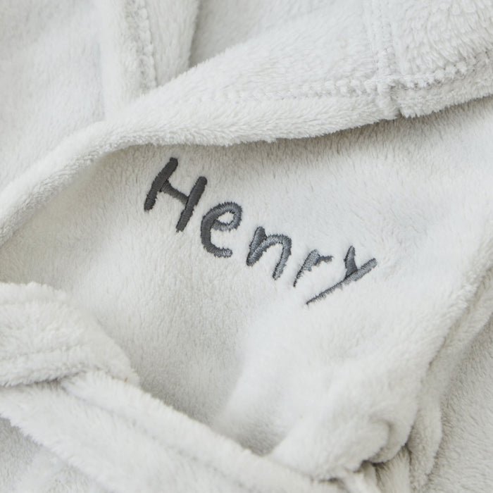 Personalised Grey Bear Fleece Robe