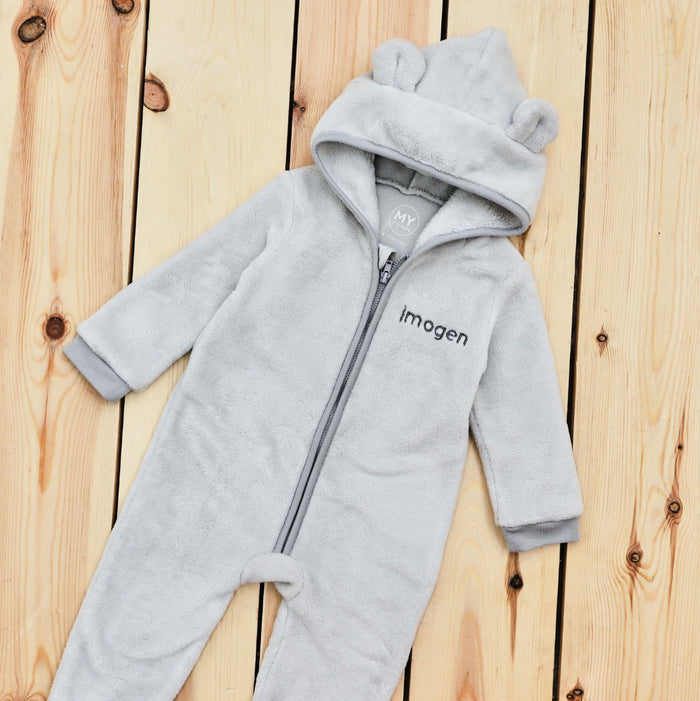Personalised Grey Children's Fleece Onesie
