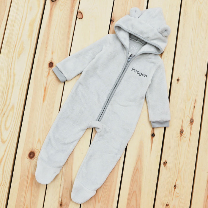 Personalised Grey Children's Fleece Onesie