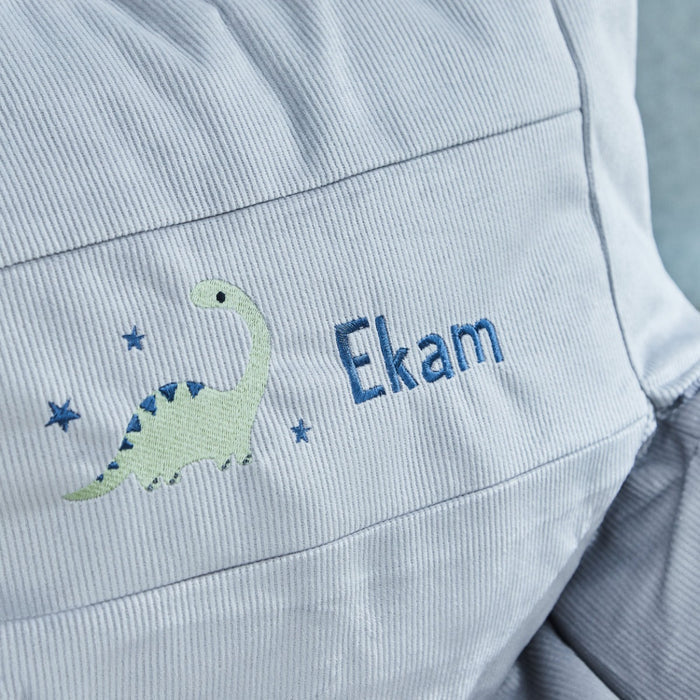 Personalised Grey Dinosaur Bean Bag Chair